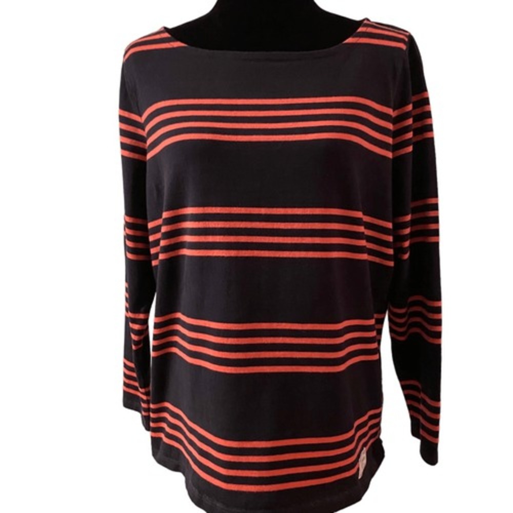 Talbots Authentic Talbots Navy and Pink Striped Long Sleeve Top Size‎ X